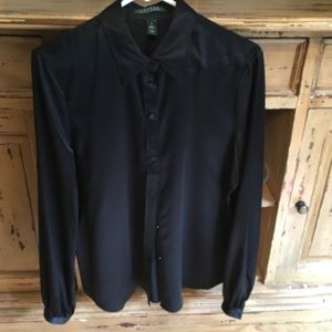 Lauren Ralph Lauren 100% Silk Button Up Blouse